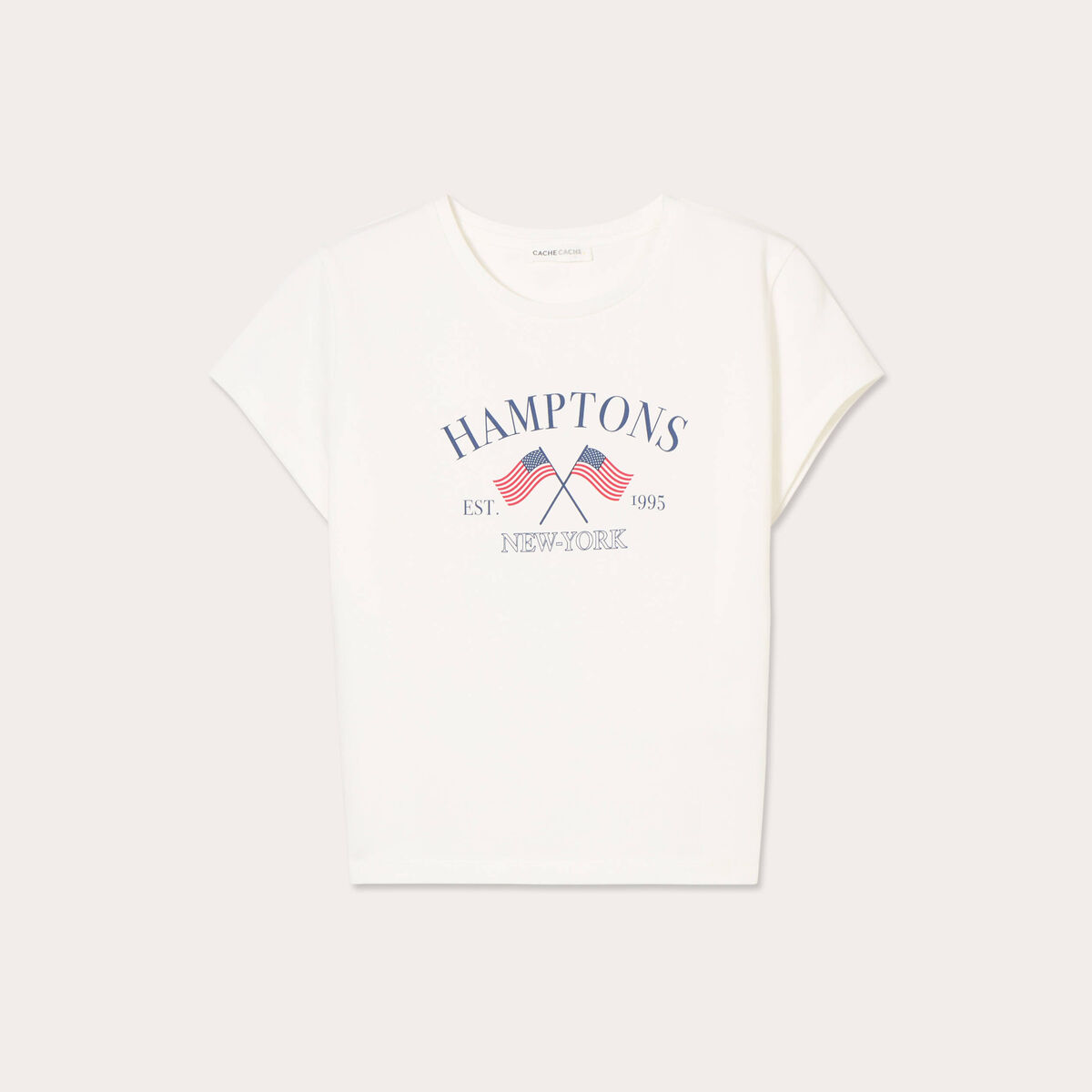 T-shirt manches courtes ecru femme
