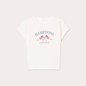 T-shirt manches courtes ecru femme