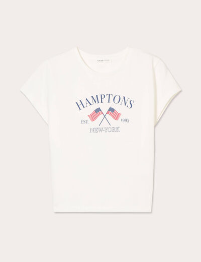 T-shirt manches courtes ecru femme