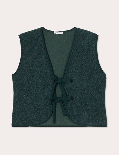 Gilet sans manches polaire vert foncé femme