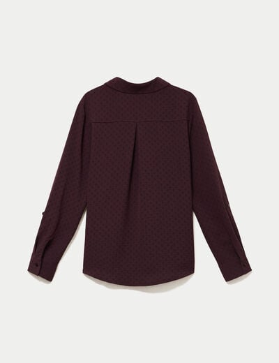 Blouse droite manches longues prune femme