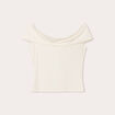 T-shirt col bardot ecru femme