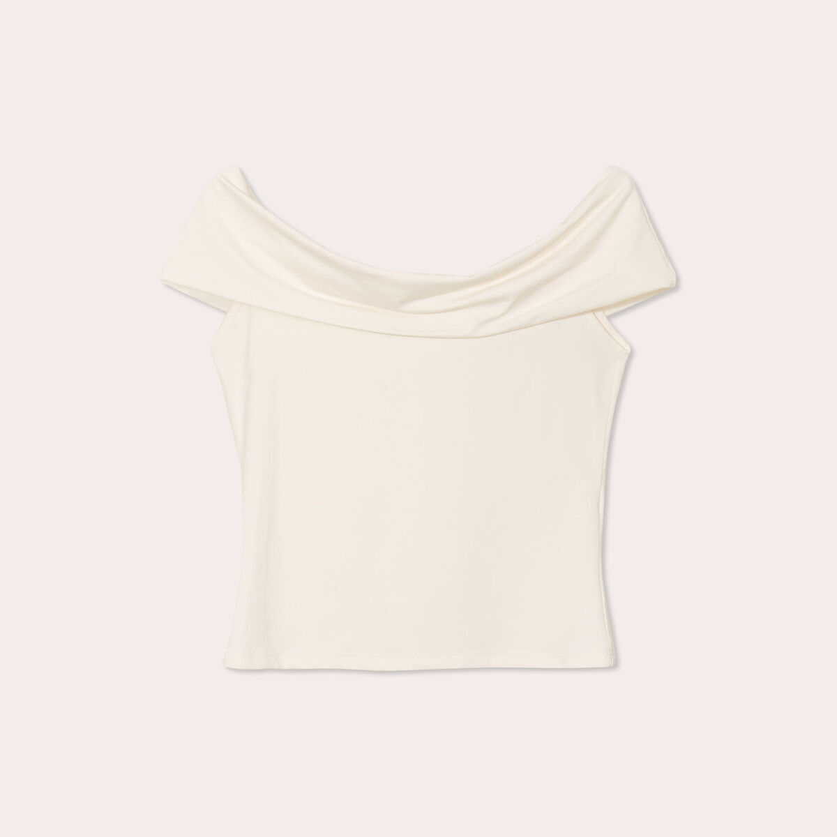 T-shirt col bardot ecru femme