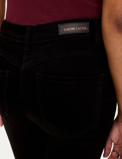 Jean skinny push-up taille standard denim noir femme
