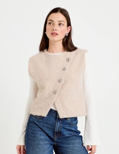 Gilet sans manches sable femme