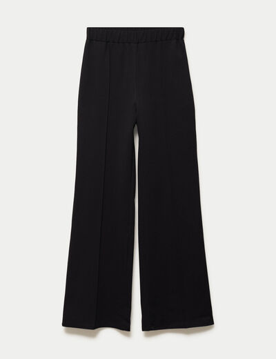 Pantalon large taille standard noir femme