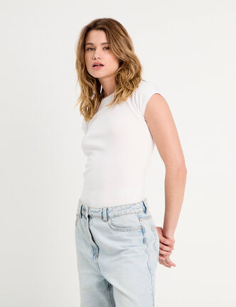 T-shirt manches courtes blanc femme