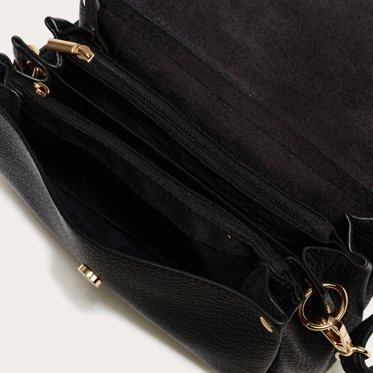 Sac à rabats noir femme