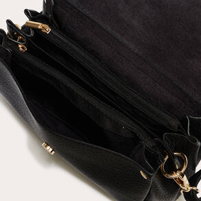 Sac à rabats noir femme
