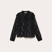 Blouse col rond manches longues dentelle noir femme