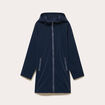Parka &agrave; capuche manches longues bleu marine femme