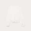 Blouse col mao bas resserr&eacute; dentelle ecru femme