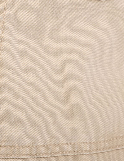 Veste zippée col effet velours beige fonce femme