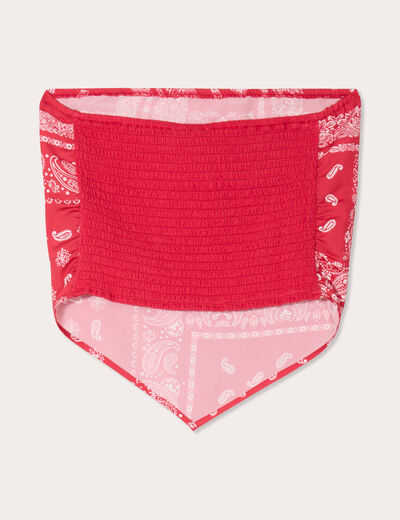Crop top bandeau rouge femme