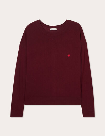Pull manches longues bordeaux femme