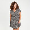Robe patineuse ceintur&eacute;e noir femme