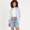 Chemise manches longues bleu femme