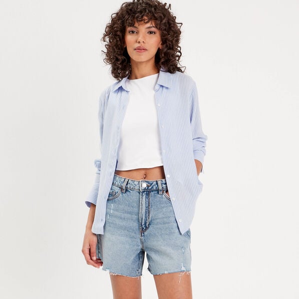 chemise manches longues bleu femme Chemise manches longues bleu femme