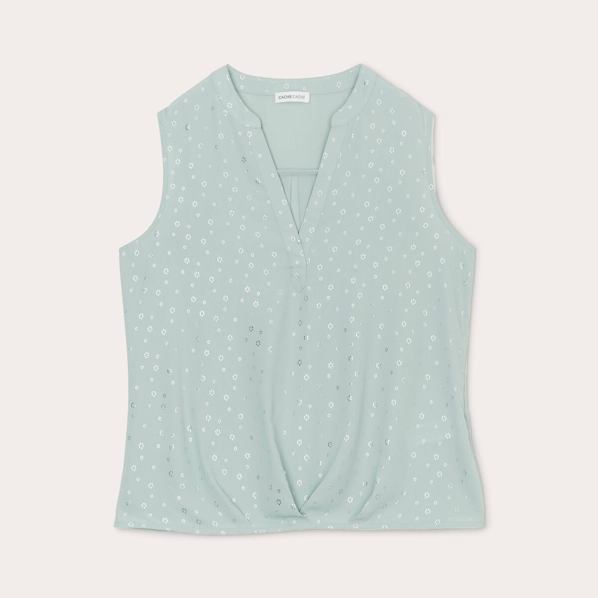 Blouse sans manches vert olive femme