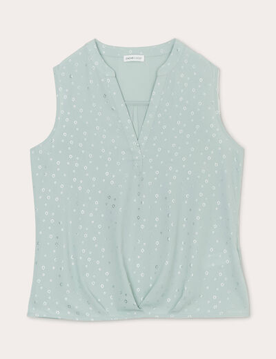 Blouse sans manches vert olive femme