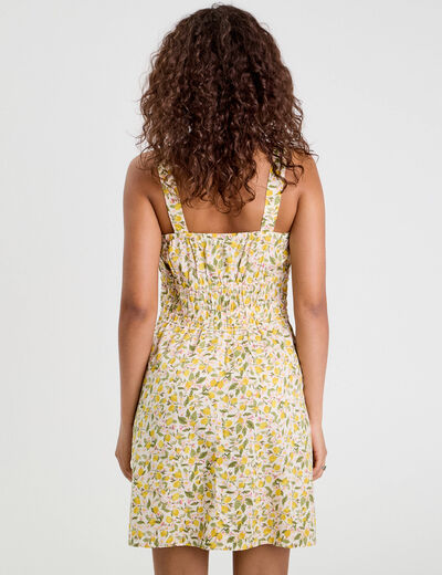 Robe évasée bretelles fines blanc femme
