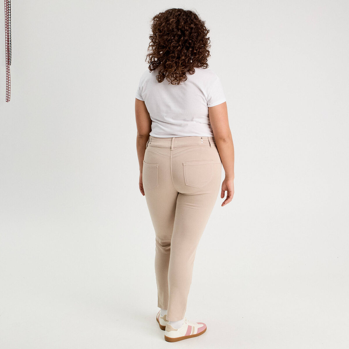 Pantalon skinny push up beige femme