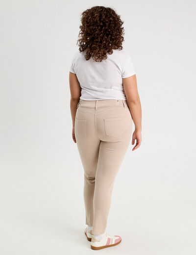 Pantalon skinny push up beige femme