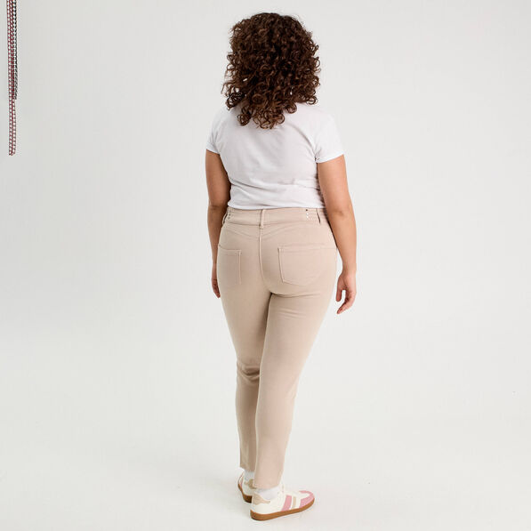 Pantalon skinny push up beige femme