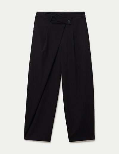 Pantalon bootcut taille basse noir femme