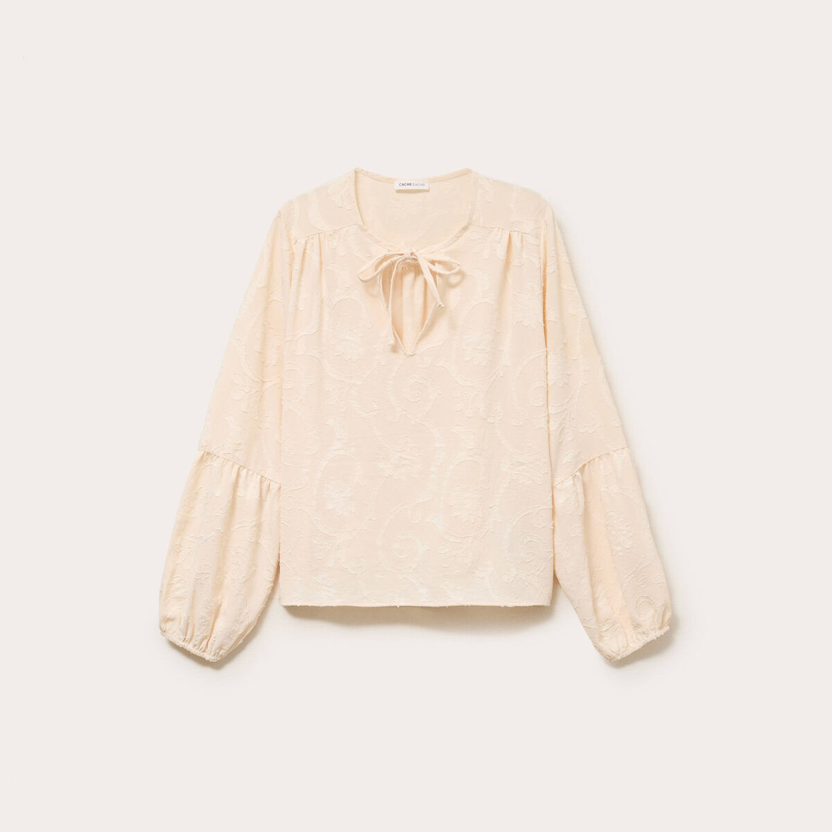 Blouse manches longues ecru femme