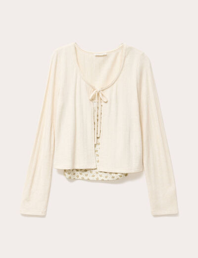 Ensemble gilet et d&eacute;bardeur sable femme