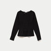 Top droit manches longues noir femme