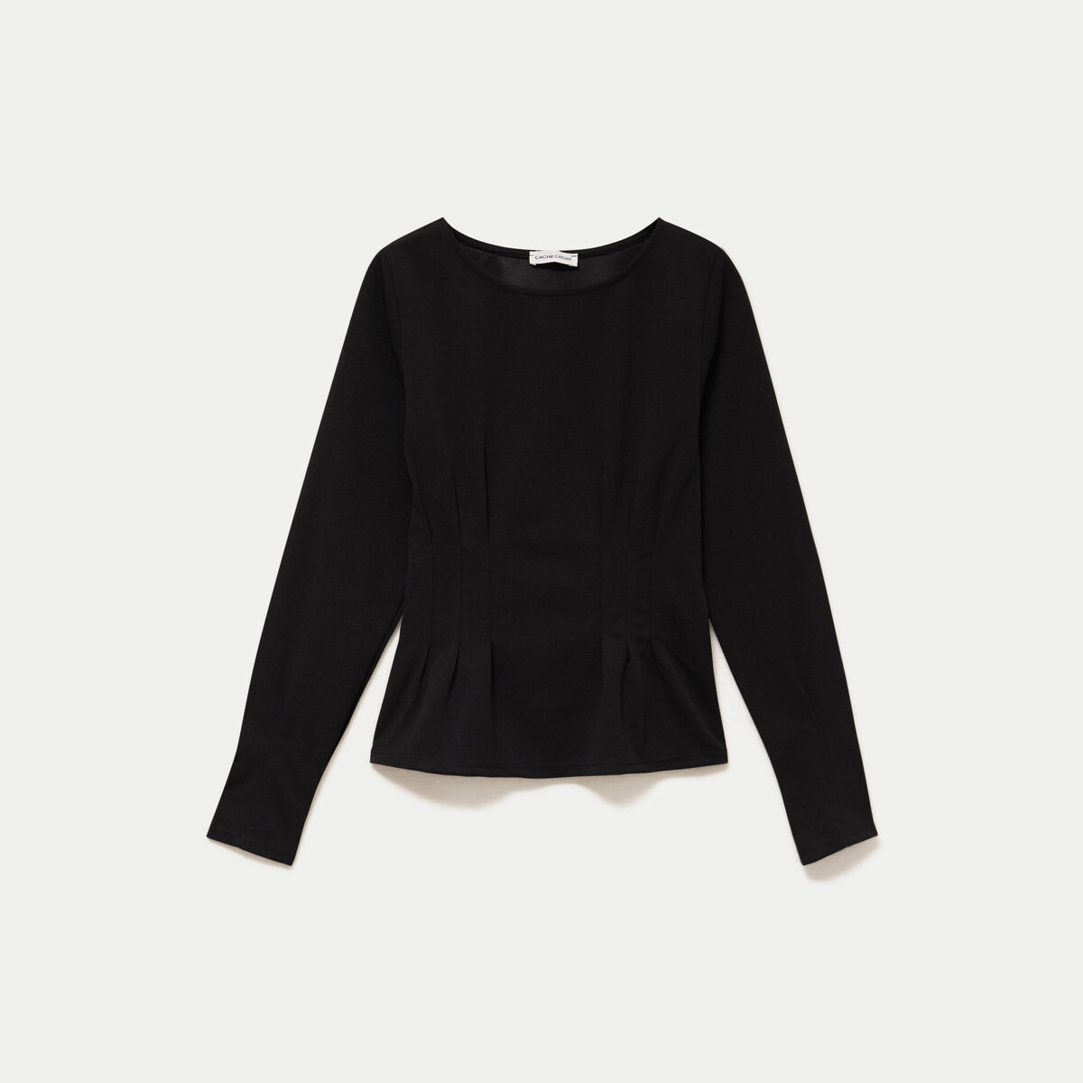 Top droit manches longues noir femme