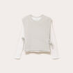 T-shirt pull sans manches 2-en-1 gris clair femme