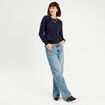 Pull manches longues bleu marine femme
