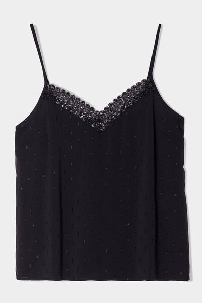 Débardeur avec sequins noir femme