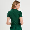Polo manches courtes zipp&eacute; vert fonc&eacute; femme