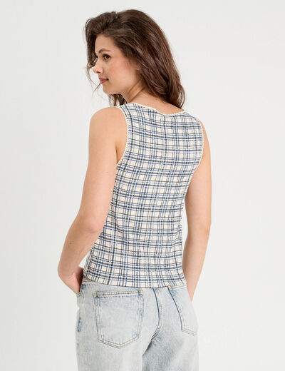 Débardeur avec noeuds blanc femme