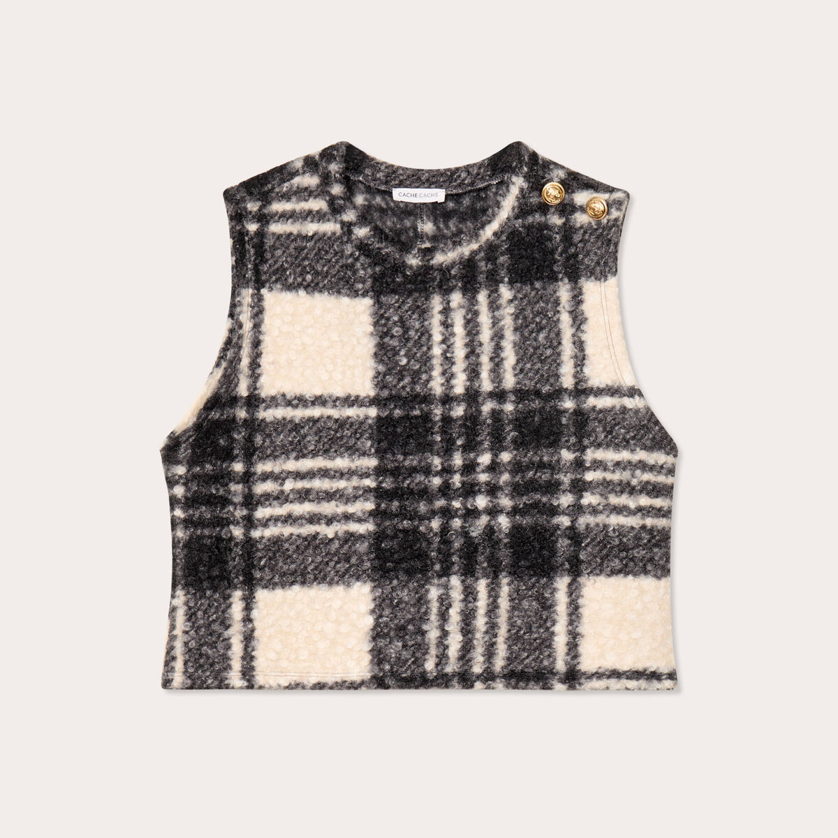 Pull sans manches noir femme