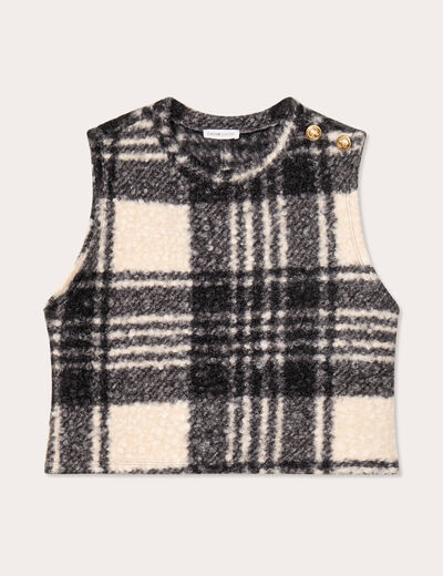 Pull sans manches noir femme