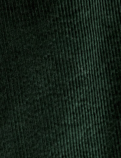 Robe trapèze velours zippée vert foncé femme