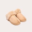 Chaussons fausse fourrure sable femme