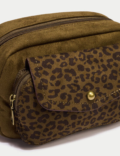 Sac aspect daim vert kaki femme