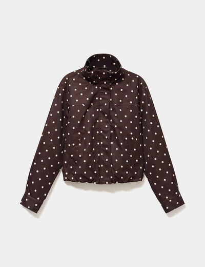 Veste oversize manches longues marron chocolat femme