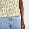 Top cintr&eacute; &agrave; fines bretelles col carr&eacute; blanc femme