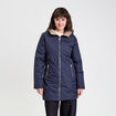 Parka &agrave; capuche r&eacute;versible bleu marine femme