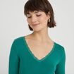 T-shirt manches longues vert &eacute;meraude femme