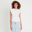 Débardeur détails brodés blanc femme