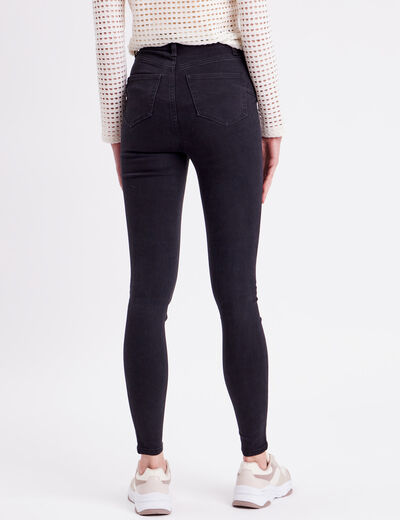 Jeans skinny taille élastiquée denim noir femme