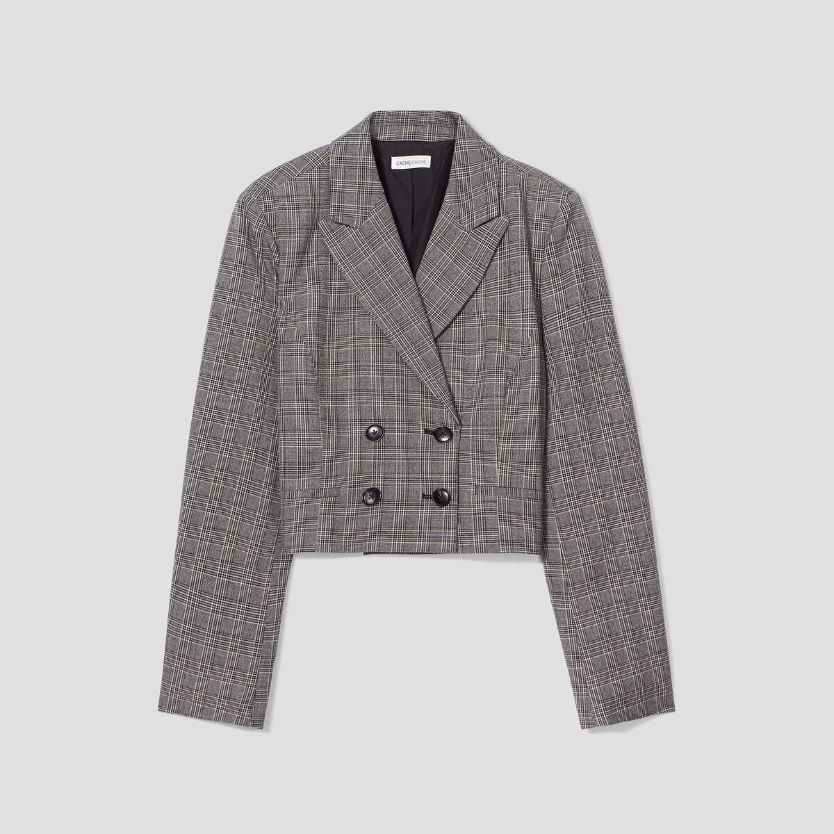 Veste ajustée boutonnée gris femme